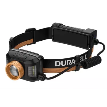 Priekinė lemputė Duracell DH1500R — juoda/oranžinė, įkraunamas laisvų rankų apšvietimas