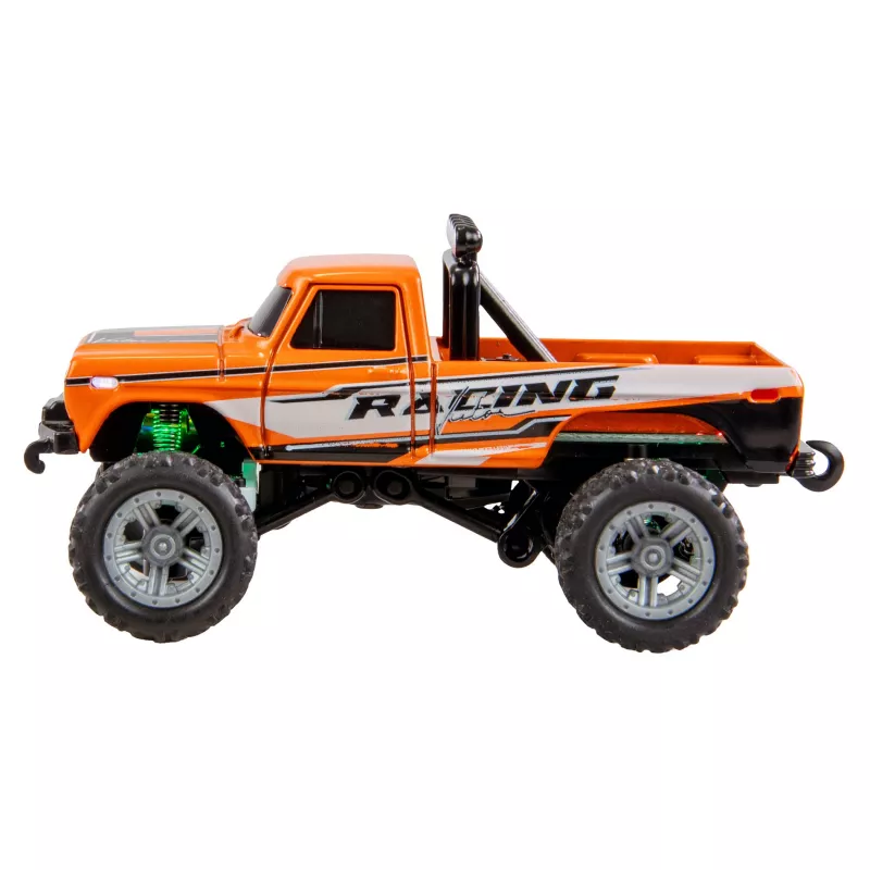 Valdomas radijo ryšiu Monster Truck Amewi DieCast 1:64 RTR Oranžinis, liejamo korpuso, paruoštas važiuoti