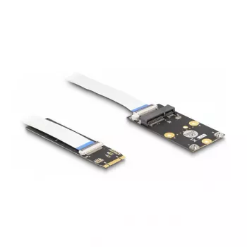 DeLOCK Converter M.2 Key B+M (vyriškas) į Mini PCIe lizdą su lanksčiu kabeliu