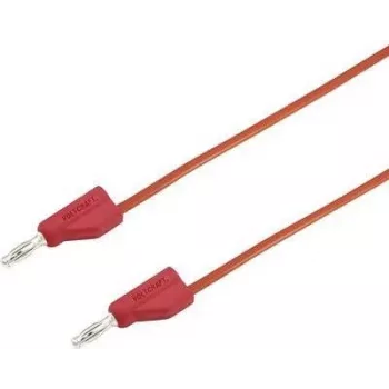 VOLTCRAFT matavimo laidas [4 mm kištukas - 4 mm kištukas] 1 m raudonas MSB-300 (MSB-300-1-Red)