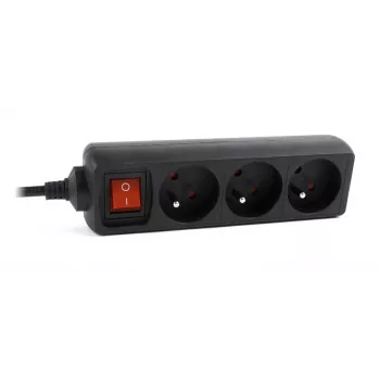 Gembird EG-PSU3F-01 apsauginis filtras nuo viršįtampių, juodas, 3 AC lizdai, 230 V, 0.6 m