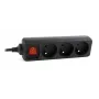 Gembird EG-PSU3F-01 apsauginis filtras nuo viršįtampių, juodas, 3 AC lizdai, 230 V, 0.6 m