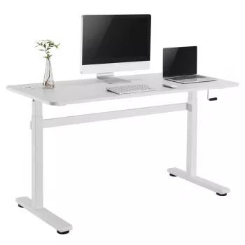 Stalas su rankiniu aukščio reguliavimu Ergo Office ER-401 W, maks. 40 kg, maks. aukštis 117 cm, su stalviršiu darbui stovint ir sėdint