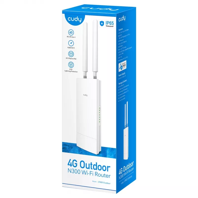 Cudy LT400 belaidis maršrutizatorius Fast Ethernet vienos juostos (2,4 GHz) 4G balta