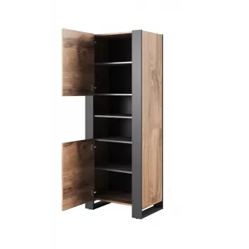 WOOD Knygų spinta 65x40x170,5 votano ąžuolas + antracitas