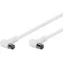 Wentronic Goobay anteninis kampinis jungiamasis laidas, 100% ekranuotas, baltas, 2,5 m – koaksialinis kištukas 90° koaksialinis lizdas 90° (67354)
