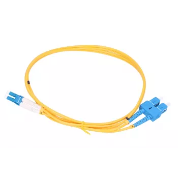 Skaidulinio pluošto šuolis Extralink EX.3630, 0,5 m, G.657.A1, SC į LC, FTTH, dupleksas, geltonas
