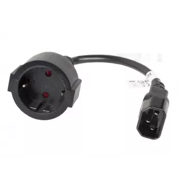 Lanberg CA-C14E-10CC-0018-BK Stromkabel Schwarz 0,18 m C14-Koppler (CA-C14E-10CC-0018-BK)