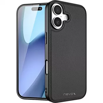 Apsauginis dėklas telefonui Nevox StyleShell NYLO, skirtas iPhone 17, 6,3 colio, juodas