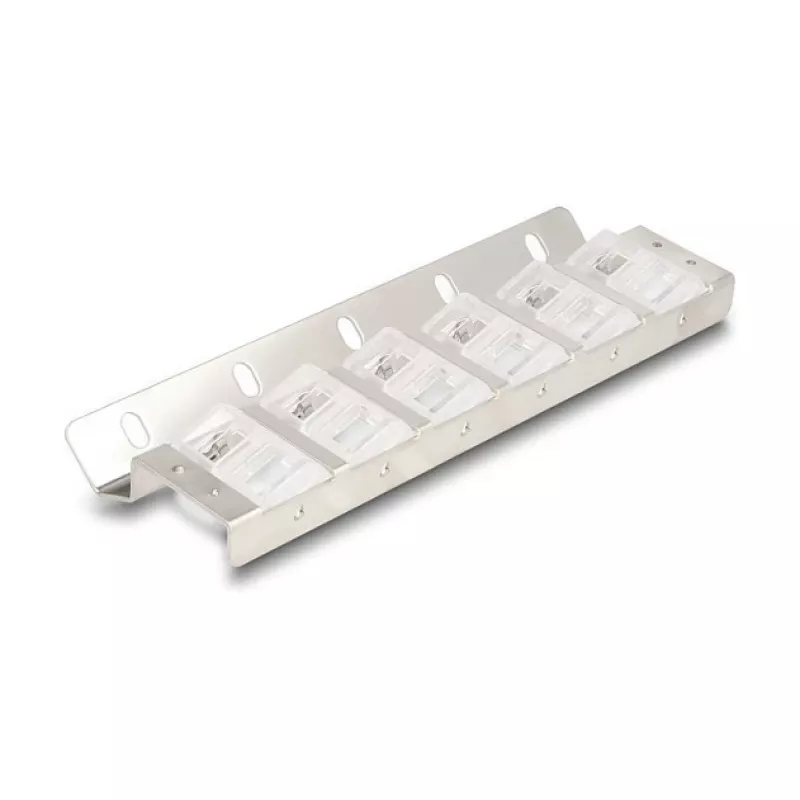 Keystone laikiklis 12 prievadų pasukamas 10 colių ir 19 colių stovo/sienos montavimui, DELOCK 67040, metalas/plastikas, sidabrinis, 77×222×27 mm