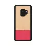 Apsauginis dėklas Samsung Galaxy S9 su natūralios medienos nugara – juodas mismatch dizainas