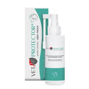 Burnos priežiūros tirpalas JM Sante Vet Protector Fresh 100 ml šunims ir katėms, dantų akmenų prevencija