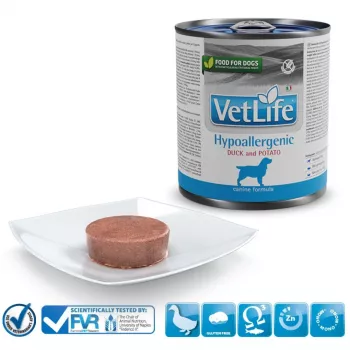 FARMINA Vet Life Diet DOG Hypoallergenic Duck & Potato - šlapias šunų ėdalas - 300 g