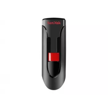 SANDISK Cruzer Glide 32 GB USB atmintukas, USB Type-A 2.0, slankioji konstrukcija, slaptažodžio apsauga, juodai raudonas