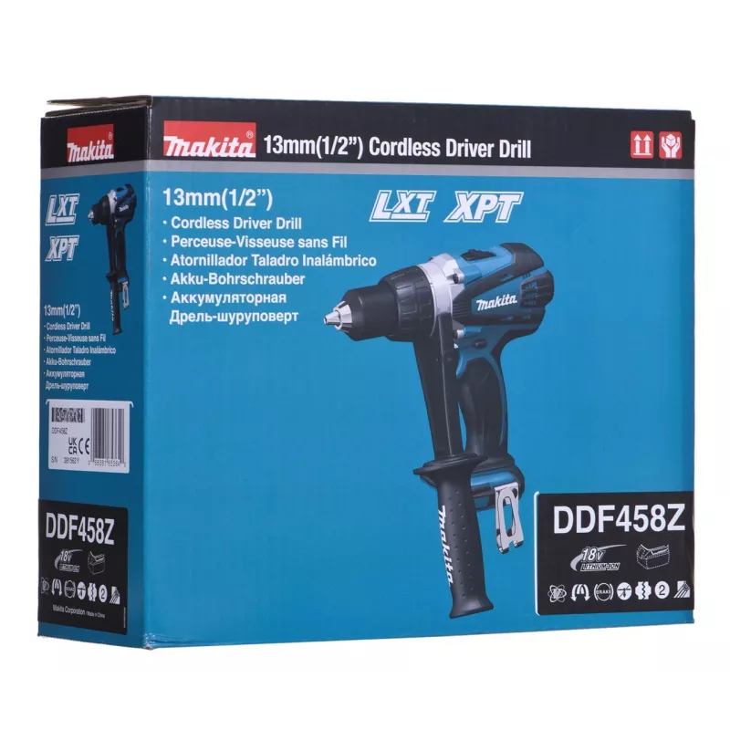 MAKITA. Gręžtuvas 18V DDF458Z 91/58 Nm, be akumuliatoriaus ir įkroviklio