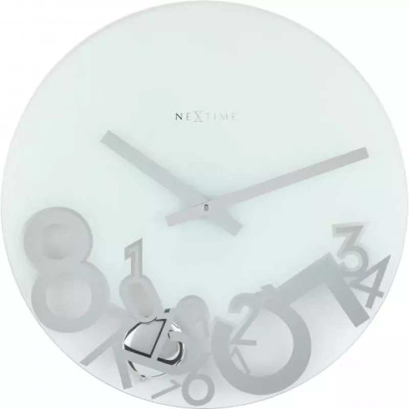 NeXtime laikrodis 8115 Dropped, Ø43 cm, sieninis, sidabrinis