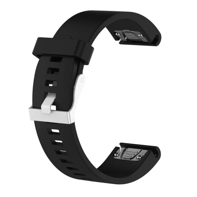 Silicinio laikrodžio dirželis FIXED, skirtas Garmin QuickFit 20 mm, juodas
