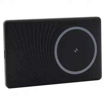 Power bank RealPower PB-5000 MAG 5000 mAh, belaidis įkrovimas, USB-C, 20 W, juoda