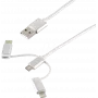 USB laidas ShiverPeaks BS14-50067 1m USB-A / USB-C / Micro-USB B / Lightning baltas