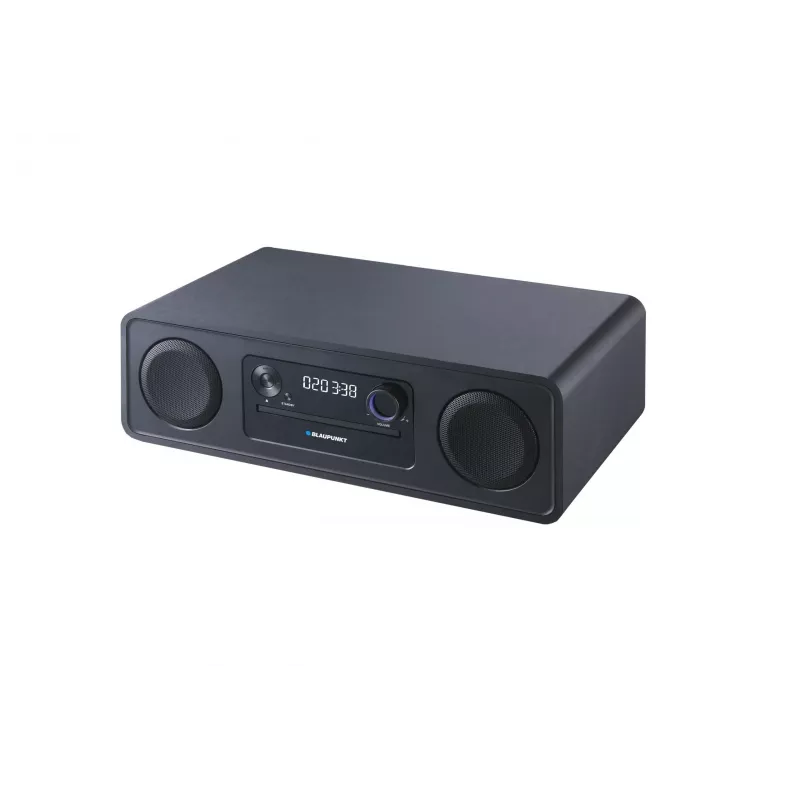 Mikro Hi-Fi sistema BLAUPUNKT MS20BK – CD/MP3/WMA, Bluetooth 5.0, FM, USB, MicroSD, 2×20 W RMS, AUX, RCA, LED ekranas, 100–240 V, juoda