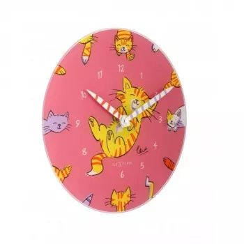 NeXtime klok 8810 Tickle My Tummy, Ø30 cm, sieninis, rožinė / daugiaspalvė