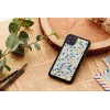 Apsauginis dėklas iPhone 11 Pro iš medžio ir polikarbonato — mėlynas trikampis juodame fone, kietas apvalkalas