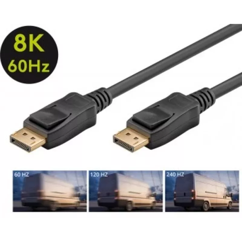 Goobay DisplayPort 1.4 kabelis, 5 m, 32,4 Gbit/s, 8K@60Hz / 4K@240Hz