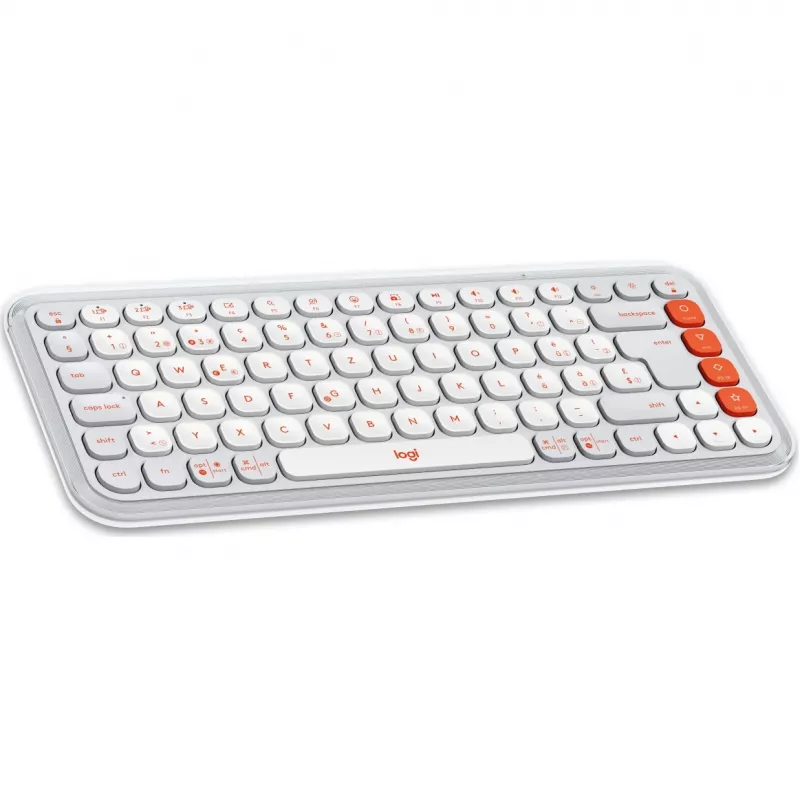 Pelių ir klaviatūrų rinkinys Logitech POP Icon Combo Bluetooth QWERTZ Šveicariškas Oranžinis Baltas