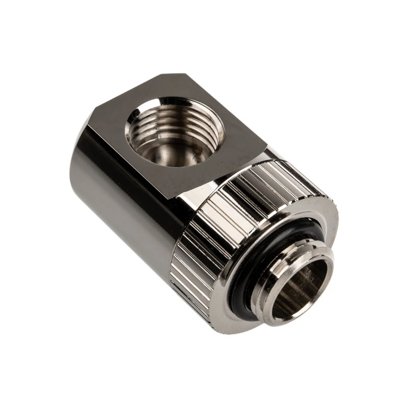EK Water Blocks EK-Torque Adapter 90° G1/4 col. AG į G1/4 col. IG - Sukamasis, nikeliuotas sidabras
