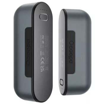 Nešiojamas rankų šildytuvas Ocoopa UT2S-GY, aliuminis, 2×5000 mAh, 4 šildymo lygiai, 3 h įkrovimas, iki 8 h veikimo, pilkas