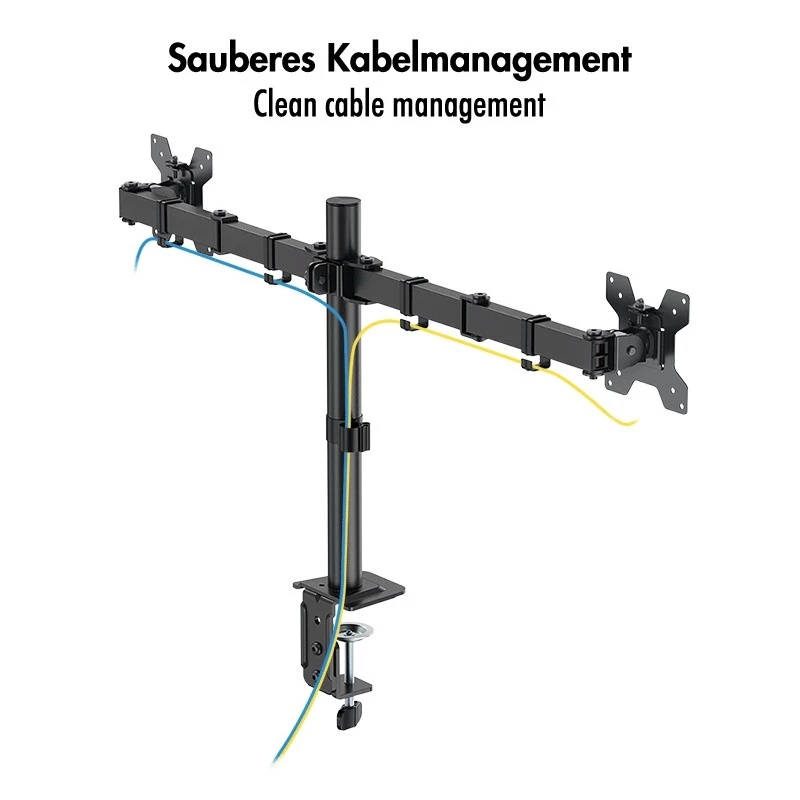 Dvigubas monitoriaus laikiklis 17-32 col. 10 kg rankai