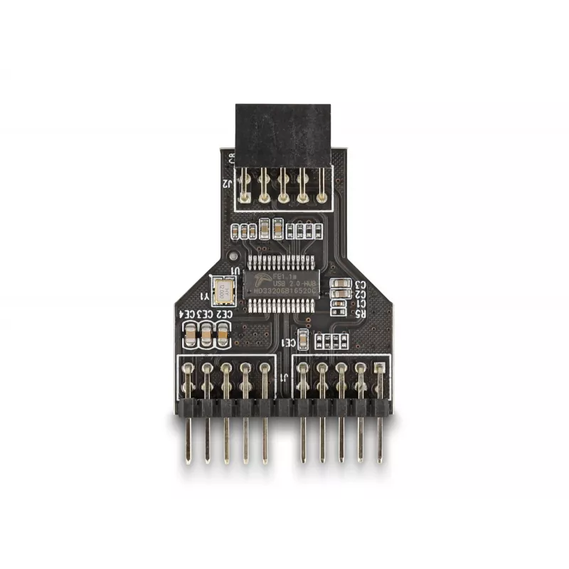 DeLOCK 60045 lyties keitiklis 9 kaiščių USB 2.0 2 x 9 kaiščių šukos Juoda