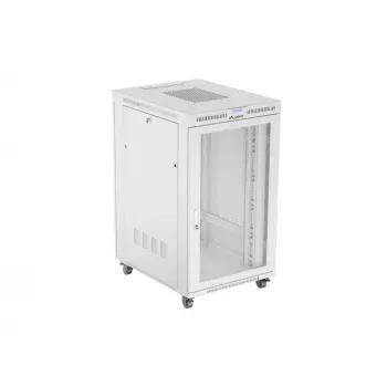 Stovimas 19 inch serverio spintos korpusas 27U 800x1000 mm pilkas perforuotomis durimis su LCD ekranu LANBERG (plokščioje pakuotėje)
