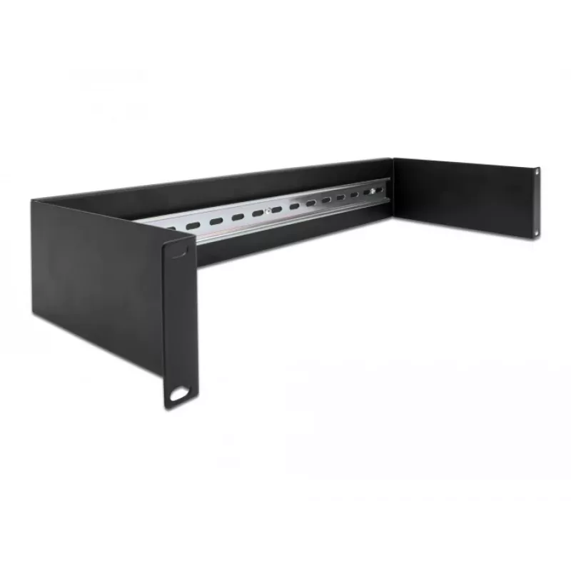 Delock 66884 19 colių DIN bėgių panelė, 2U, juoda