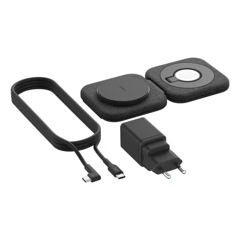 Belaidė 2-in-1 įkrovimo stotelė Belkin BOOSTCHARGE PRO QI2 WIZ026VFBK – greitasis belaidis telefono ir ausinių įkrovimas