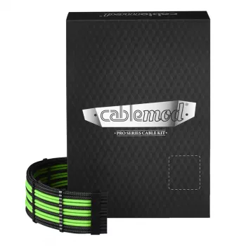 CableMod C-Series PRO ModMesh kabelių rinkinys, skirtas Corsair AXi/HXi/RM (geltona etiketė) – juoda/šviesiai žalia