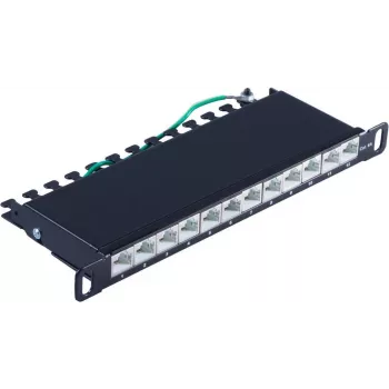 Pataisų skydelis ShiverPeaks BS08-67051, 0.5U, Cat6a, SPCC plienas, juodas