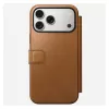 Nomad Modern Leather Folio dėklas iPhone 17 Pro Max – Tan (rudas), tinka iki 17,5 cm (6,9 colio) ekranui, 4 kortelių kišenės