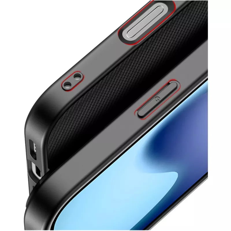 Apsauginis dėklas telefonui Nevox StyleShell NYLO, skirtas iPhone 17, 6,3 colio, juodas