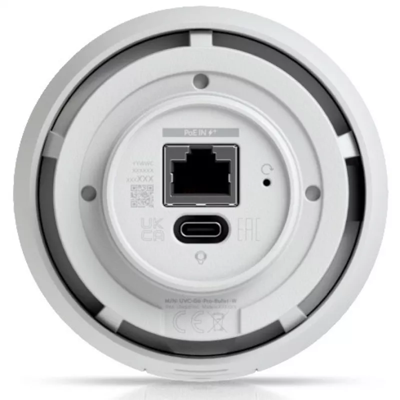 IP apsaugos kamera UBIQUITI G6 Pro Bullet — 4K (3840×2160), laidinė, vidaus/lauko, 1/1,2 colio CMOS, 5,9–13,8 mm, 2,36x optinis priartinimas, lubų/sienos/stulpo montavimas