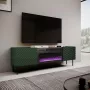 Spintelė televizoriui su elektriniu židiniu Cama Meble ONDA 180,5×40×58,0 cm, medžio drožlių plokštė, žalia, ant kojelių arba montuojama ant sienos