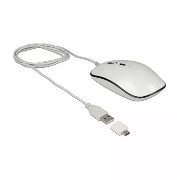 DeLOCK 12532 Pelė biuro ambidekstrinė USB Type-A optinė 3200 DPI