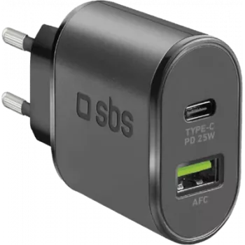 SBS TETRPD25W Mobiliojo įrenginio įkroviklis, juodas, vidaus naudojimui (TETRPD25W)