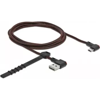 USB kabelis DeLOCK EASY-USB 2.0 Type-A į Micro-B vyriškas kampuotas 1,5 m juodas