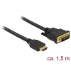 Laido adapteris DeLOCK 85653 1,5 m HDMI A tipo – DVI juodas
