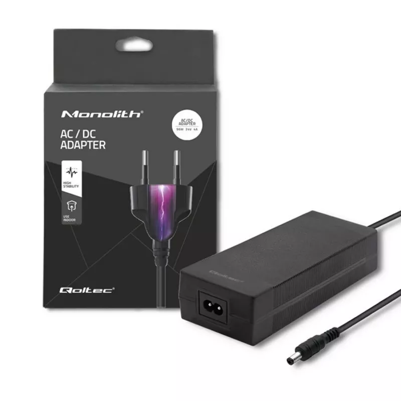 Maitinimo adapteris inverteris Qoltec 50794 vidaus naudojimui 96 W juodas
