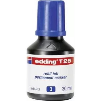 Pildymo rašalas Edding T 25 mėlynas 30 ml, tinkamas modeliams Nr.1/21/22/25/400/500/550/800/850/3000/3300