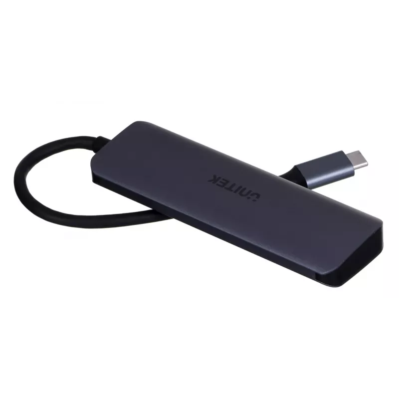 UNITEK uHUB Q4 USB-C 4 prievadų USB 3.2 Gen 1 5000 Mbit/s pilkas