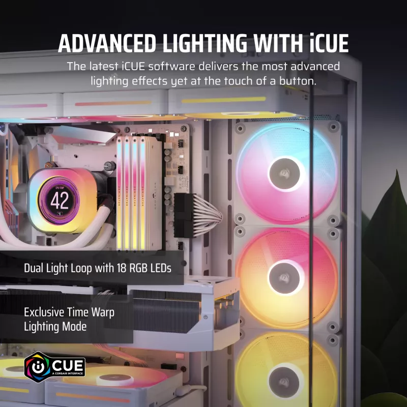 Ventiliatorius Corsair iCUE LINK LX140-R RGB 14 cm Baltas 2000 RPM