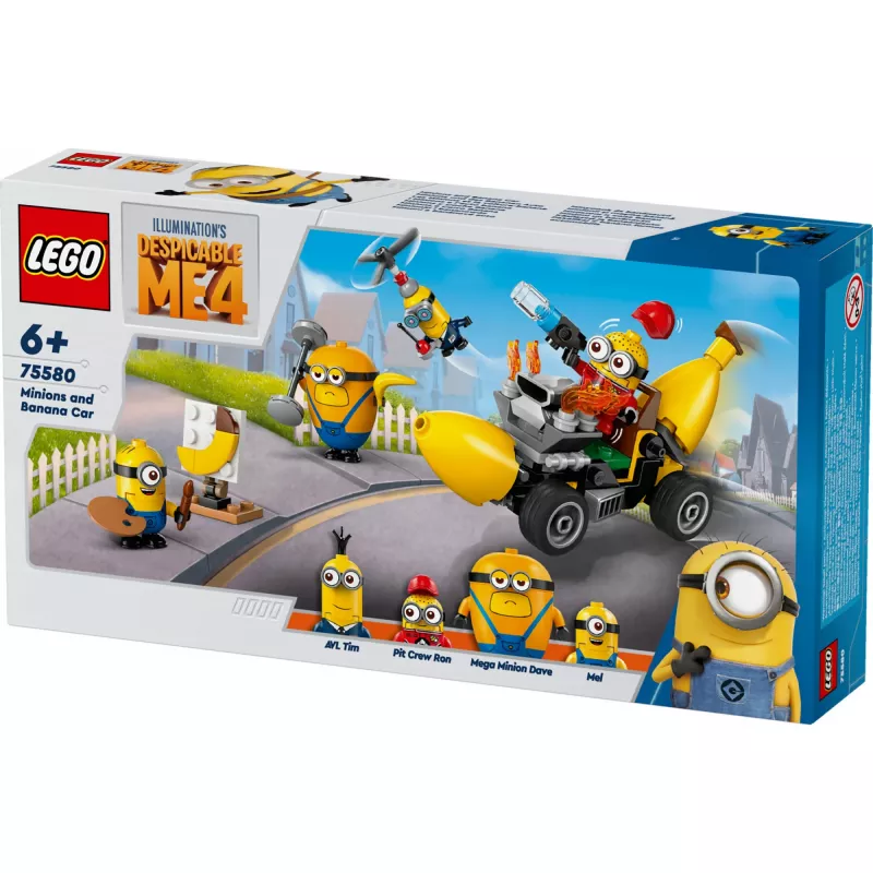 LEGO Despicable Me Minionai ir Bananinis Automobilis Filmų Rinkinys Žaislas Vaikams Nuo 6 Metų